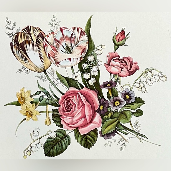 Vtg PIMPERNEL “5 Floral Spray” Set of 4 Traditional Cork-Backed Place Mats. - Picture 4 of 11